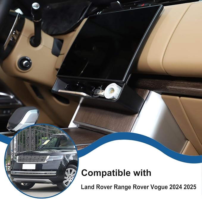 Under Screen Storage Box Compatible with Land Rover Range Rover Vogue L460 2024 2025 Center Console Organizer Under Navigation Screen Storage Box 1PCS