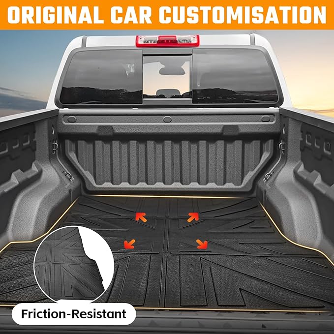 Truck Bed Mat and Net Compatible with 2023-2025 Chevrolet Colorado 5FT Truck Bed Replacement, Truck Net TPE Cargo Bed Liner All Weather Cargo Mat for Chevrolet Colorado Accessories