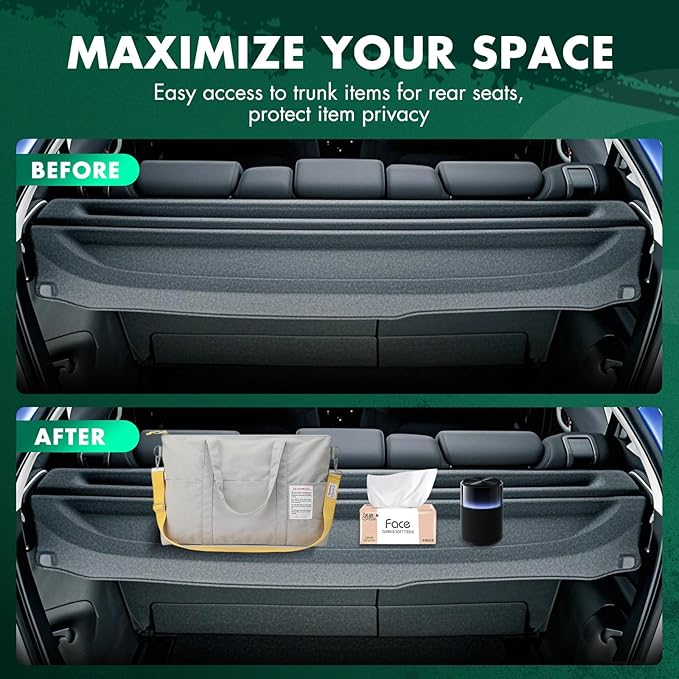 SCITOO Cargo Cover Shade 2020-2023 Fit for Mazda CX30 Accessories Retractable Rear Trunk Security Anti-Peeping Privacy Shade Luggage Cover, CX-30 Accessories