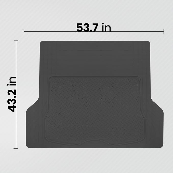 Motor Trend Performance Plus 5-Piece Set Rubber Front & Rear Car Floor Mats and Cargo Trunk Liner, SUVs Trucks All-Weather Heavy Duty Pre-Trimmed Custom Trim-to-Fit Deep Dish Full Protection Non-Slip