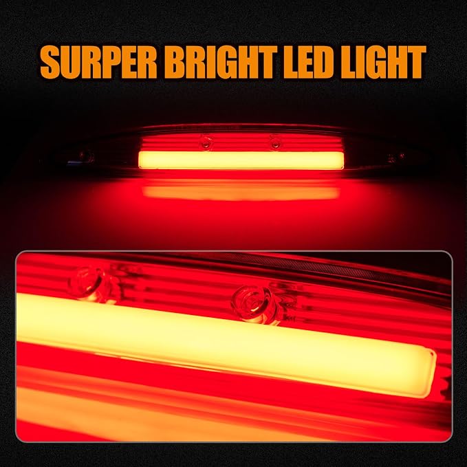 Third 3rd Brake Light LED for 1997-2002 Ford Expedition, High Mount Rear Brake Lights Assembly for 97-02 Expedition, Waterproof Center Cab Lamp Stop Light (Smoked)