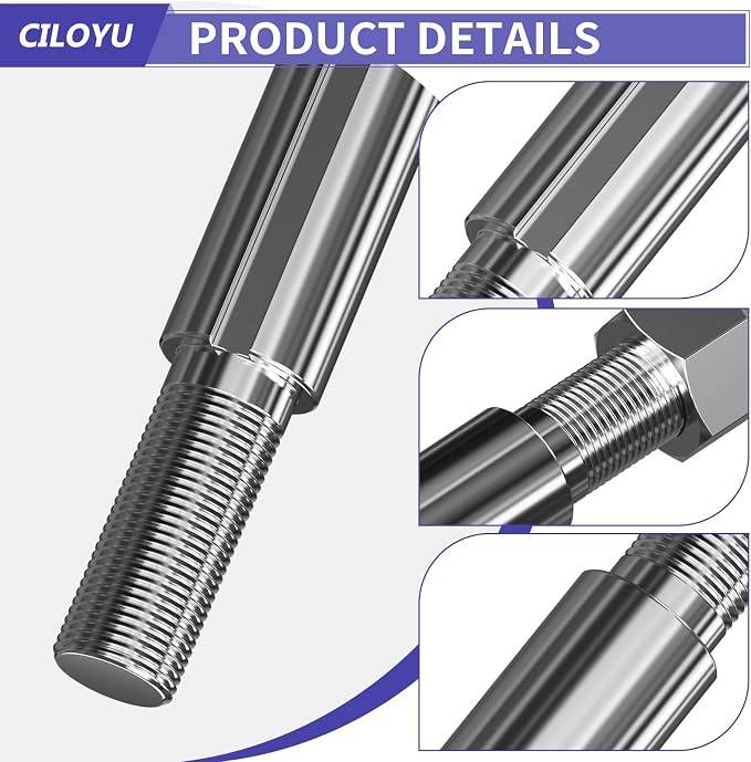 44" Go Kart Live Axle Kit with 1" Bore 3/4" Step Down 3/4-16" Fine Thread Ends 1/4" Keyway Replacement for Go Kart Cart ATV Quads Dune Buggies Powersports Accessories Parts
