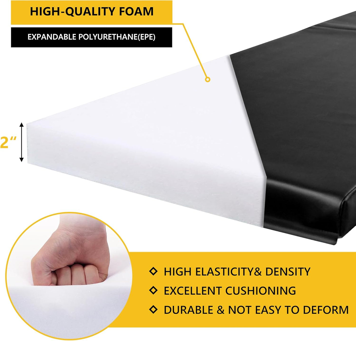 Wall Corner Guards & Edge Protector, Heavy Duty Wall Corner Protective Safety Padding, All-Weather 2 Sides Corner Pad for Gyms, Basketball Court, Playrooms, Garages,etc. (Black, 6FT Tall 6in Sides)