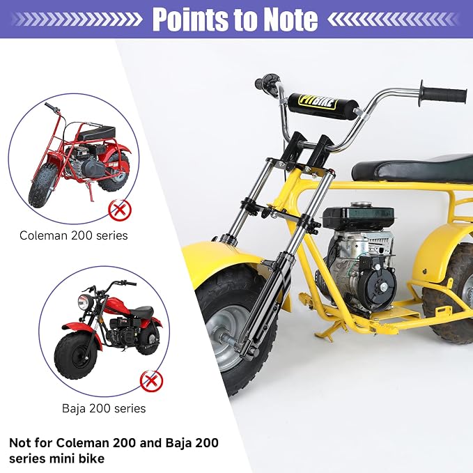 Mini Bike Front Forks Suspension Kit Imitation Carbon Fiber Replacement for Monster Mega Moto MMB80 MMB105 80cc 105cc Coleman CT100U Baja DB30 GMB100 Motovox MBX10 MBX11 Minibike Parts