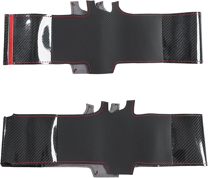 MEWANT Shiny PU Carbon Fiber Real Leather Steering Wheel Cover for Tesla Model 3 Highland 2025 Model Y Juniper 2025