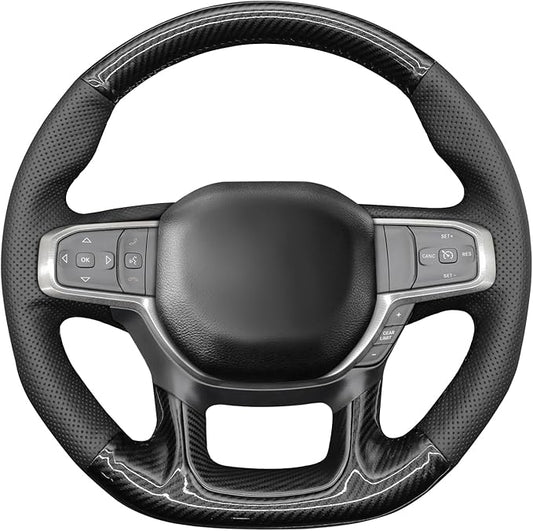 MEWANT Steering Wheel Covers for Dodge Ram 1500 TRX 2021-2024 Hand-Stitched Steering Wheel Wrap