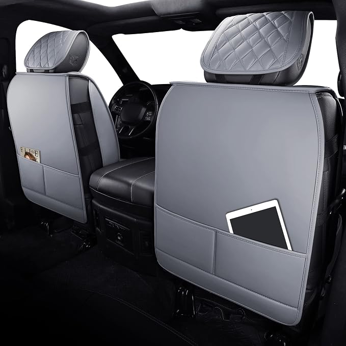 Aierxuan Dodge Ram Car Seat Covers Custom Fit 2009-2026 1500, 2010-2026 2500/3500 Laramie Big Horn Longhorn Crew Quad Regular Cab Waterproof Leather Truck Pickup Cushions (Full Set/Grey)