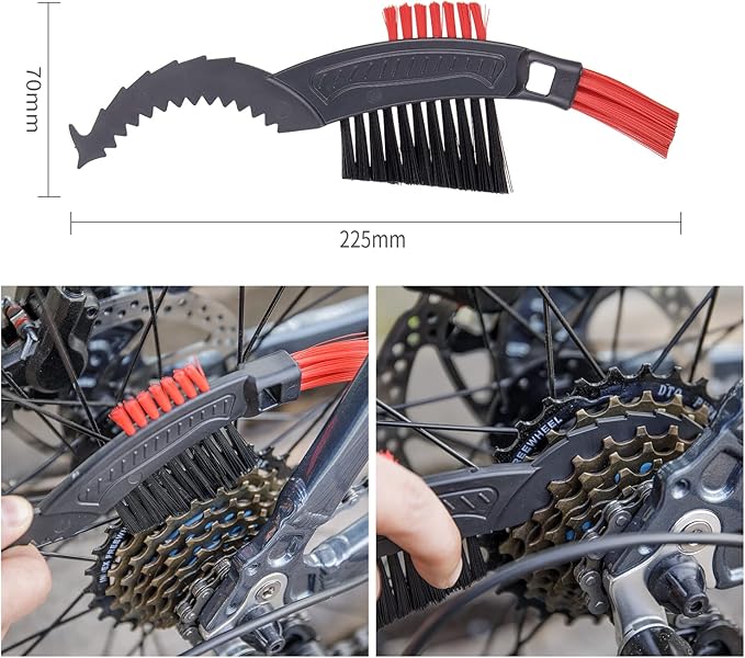 CXWXC Bike Cleaning Kit Including Bicycle Chain Scrubber, Bike Cleaner Brush Tool, Bicycle Chain Cleaning Agent,Chain Lube