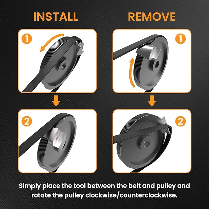 Acouto Stretch Belt Remover/Installer 59370 Serpentine Belt Removal Tool Installer Universal Aluminium Alloy Front Back Side Automobile Belt Tensioner Tools (Silver)