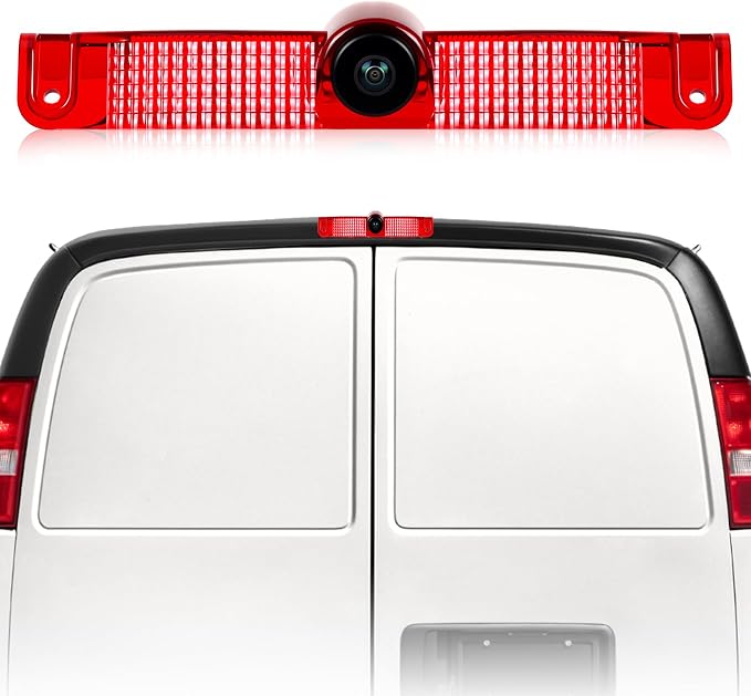 Car Brake Light Rear View Backup Camera for Chevy Express Van 2003-2017 / GMC Savana Van 2003-2017 Top Rear Brake Light Camera HD IR Night Vision Reversing Camera IP67 Waterproof