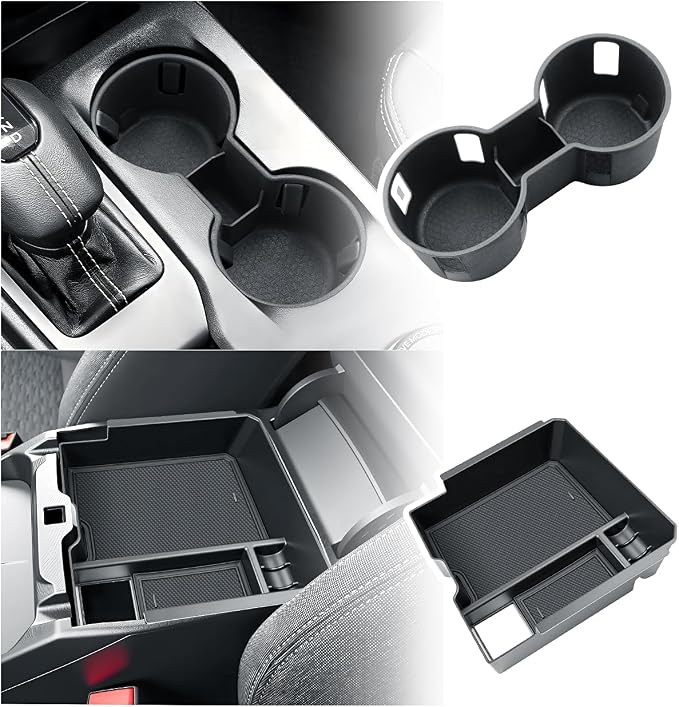 BIBIBO 2Pack 2024 2025 2026 Ranger Center Console Organizer for 2024 2025 2026 Ford Ranger (XL/XLT/LARIAT/Raptor) Console Organizer Tray 2025 2026 Ranger Armrest Insert Organizer