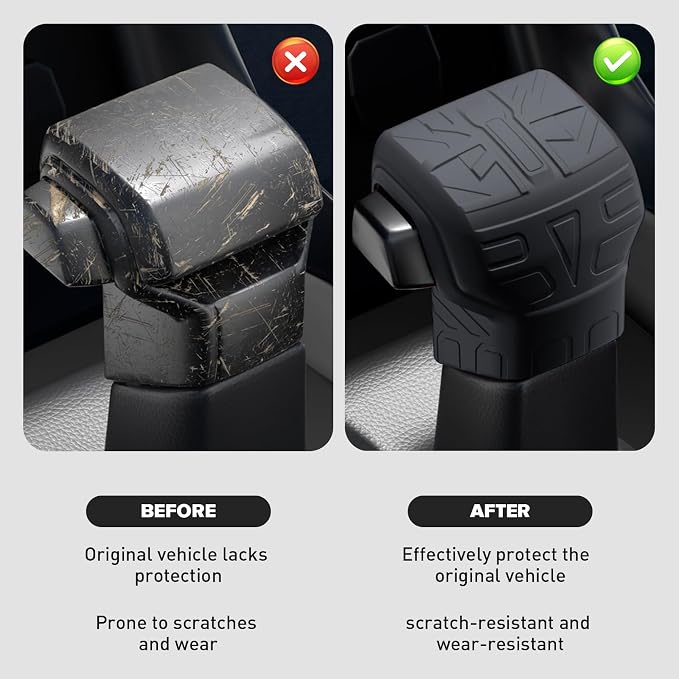 Silicone Car Gear Shift Knob Cover for Toyota Tundra Tacoma Sequoia 2025 2024 2023 2022 2021 2020 Interior Accessories Black Automobile Center Console Shifter Head Protector