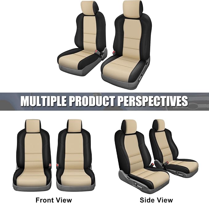SAPUBK Custom-Fit Front Seat Covers Replace for 2004-2008 Acura TL, Driver and Passenger Premium Leather with Composite Soft Foam Lining Seat Cover