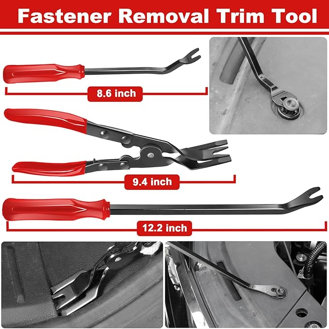 XBVV 17 Pcs Pick and Hook Set with Trim Removal Tool, Clip Pliers, Fastener Remover,Scraper,and Magnetic Telescoping Tool Kit for Repair Automotive,Upholstery and Electronics Maintenance Pick Tools