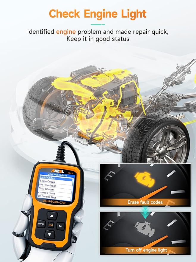 ANCEL BD200 Pro OBD2 Scanner Bluetooth with ANCEL AD410 Enhanced OBD II Vehicle Code Reader