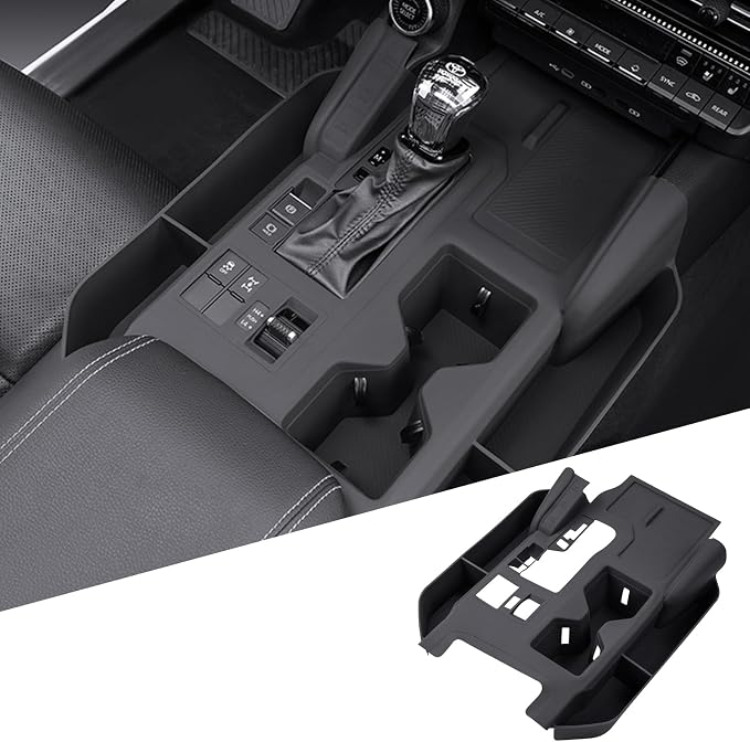 Black Gear Shift Panel Trim Cover for 2025 2024 Toyota Land Cruiser 250 Prado J250 LC250 Interior Accessories Center Console Side Storage Box Organizer Silicone Protective Pad
