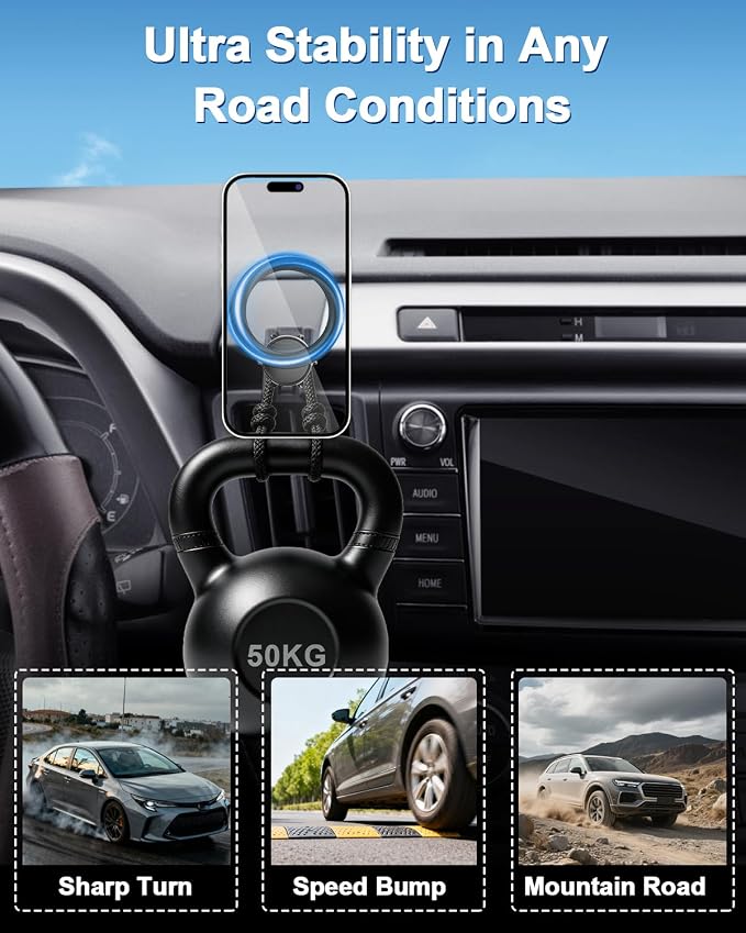 PZK Car Phone Mount for Toyota RAV4 2013-2015 2016 2017 2018 Accessories Custom Air Vent Compatible with Magsafe Phone Holder Hands Free 360° Rotation Cell Phone Automobile Cradles