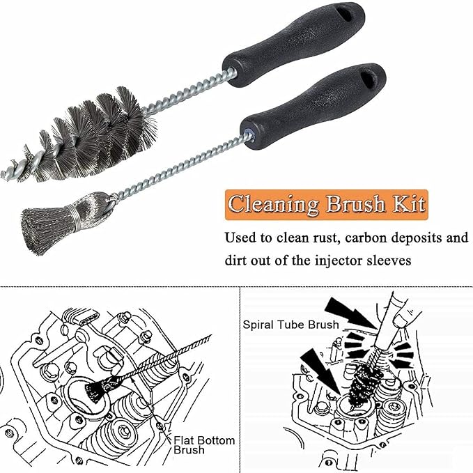 F4TZ9F538A Injector Sleeve Cup Remover Installation Tool Kit Fit For 1994-2003 F250 F350 F450 F550 E250 E350 E450 ESD FSD 7.3L Replacement Parts
