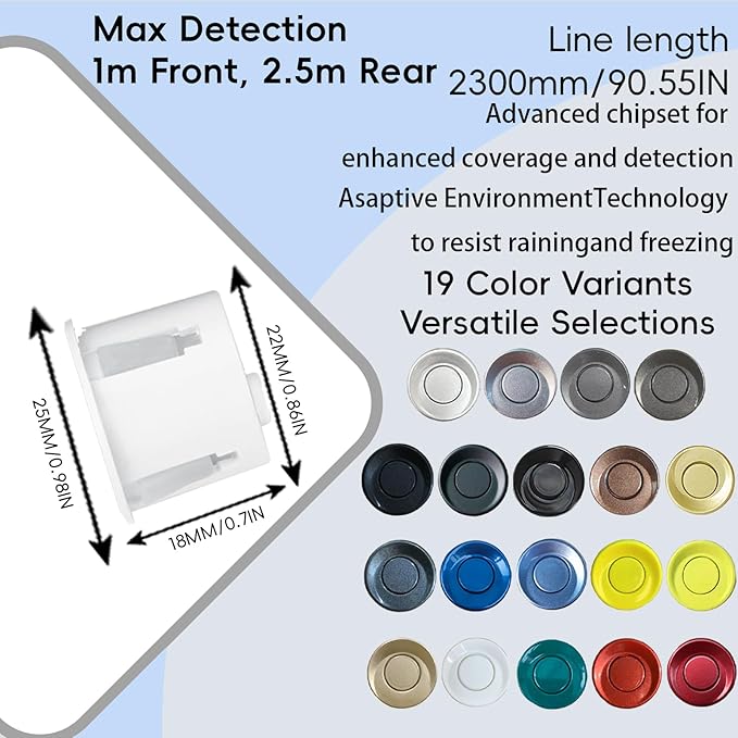 LCD Parking Sensor Kit - Displays Data on Original Screen, Easy Rear Installation, Compatible with CVBS Cameras (Not for AHD), 18 Probe Colors to Match Any Vehicle（Red）
