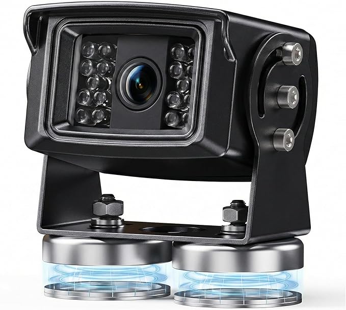 AHD 1080P Wired Magnetic Backup Camera, Night Vision with 18 IR LEDs, Dual Mounting Options (Magnet/Screw Base) with 50ft Cable