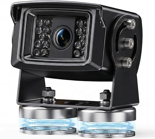 AHD 1080P Wired Magnetic Backup Camera, Night Vision with 18 IR LEDs, Dual Mounting Options (Magnet/Screw Base) with 50ft Cable