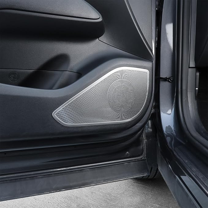 Silver Steel Door Speaker Decoration Covers Compatible with Hyundai Tucson 2022 2023 2024 2025 2026 Accessories