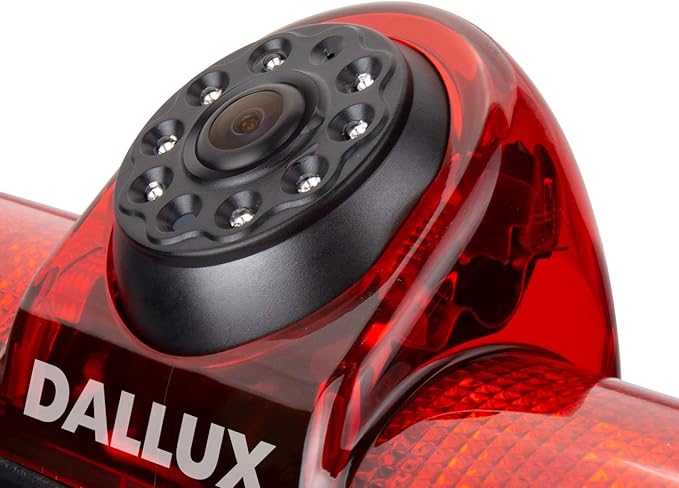 DALLUX Savana Cargo Van Brake Light Backup Camera for Transporter Chevrolet Express/GMC Savana 2003-2019/Chevy Explorer Van,3rd 170°Angle Waterproof Microphone Built-in Adjustable Lens Roof Mount Cam