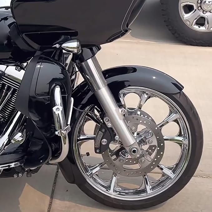 23 inch Motorcycle Front Fender For 120 / R23 Mudguards Fit for Harley Bagger Touring Road King Electra Glide Street Glide FLHR FLHX (Gloss Black)