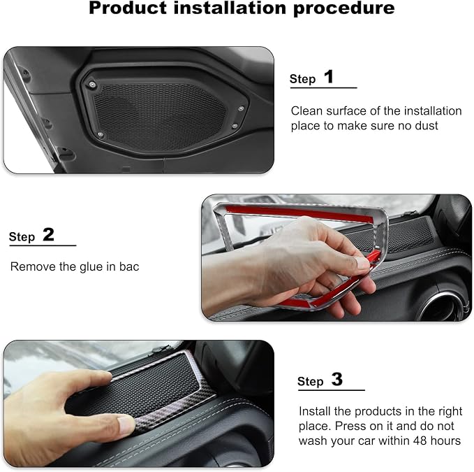 A Pillar Speaker Trim Cover & Roof Speaker Audio Trim Cover Ring Kit Decoration Interior Accessories for Jeep Wrangler JL JLU & Gladiator JT 2018-2022,Carbon Fiber Grain