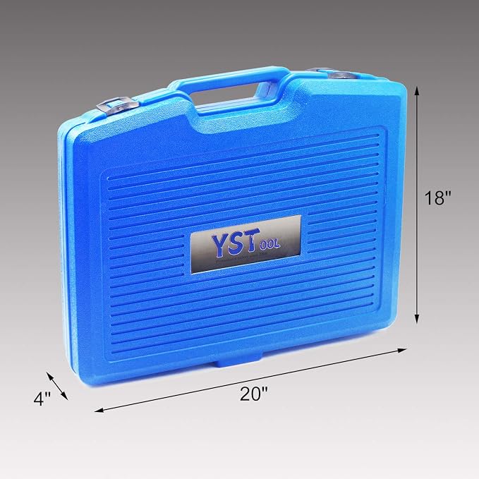 YSTOOL Radiator Pressure Tester Pneumatic Vacuum Cooling System Purge Refill Kit 28PCS Universal Automotive Water Tank Leak Test and Coolant Fill Tool Set with Adapters Gauge Case