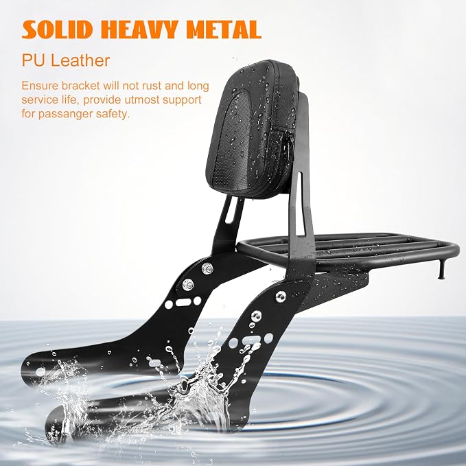 Motorcycle Sissy Bar Detachable Rear Passenger Backrest with Luggage Rack Backrest Pad for Honda Rebel 1100 1100T CMX1100 DCT 2021-2026 Replace OEM P/N:08R71-MLA-A00MLA-A00