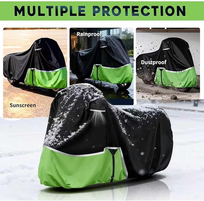 Waterproof Motorcycle Cover Replace for Kawasaki Ninja 400 500 650 Z900 Zx6r Street Without Trunk Models, 420D Oxford Cloth Motorcycle Cover for Snow Rain Dust Protection (Ninja)