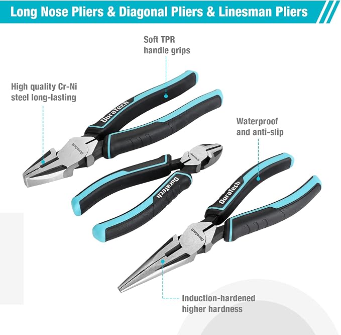 DURATECH 10-Inch Locking Pliers & DURATECH 7-Piece Pliers Set