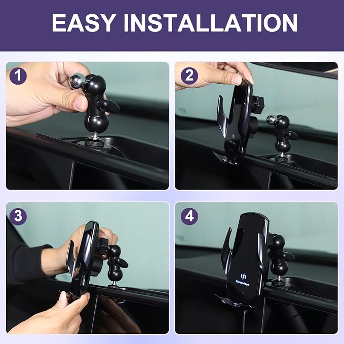 Car Center Console Dash Organizer with Phone Holder Compatible with Toyota Land Cruiser 250 Prado LC250 J250 2024 2025,ABS Dashboard Tray Storage Box Interior Accessories (Phone Mount Holder E)