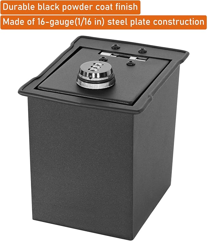 Hooke Road Crosstrek Center Console Safe Lockbox Insert Armrest Storage for 2013-2017 Subaru XV Crosstrek, Heavy Duty Black Steel Password Lock Box Vault