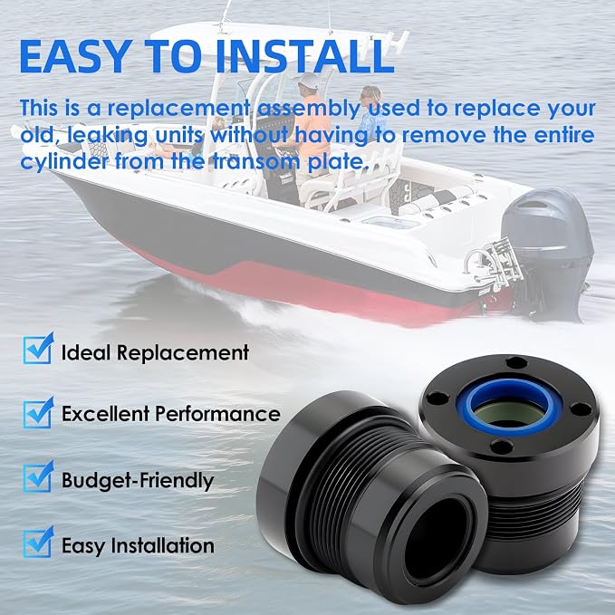 Steering Actuator End Cap Seal Kit for Mercury Outboard for Uflex UC128 UC128-OBF SVS Cylinders - Replaces 898349A15 898349A14 898349A11 FSM120 2pcs