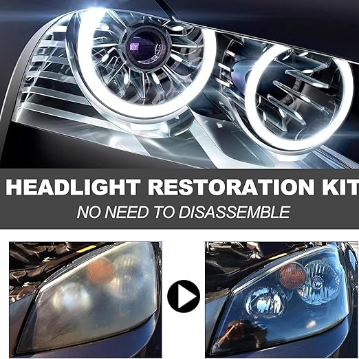 Headlight Restoration Fluid Kit, Automotive Headlamp Restoration Fluid Kit for Oxidized and Yellowed,Car Headlight Cleaner for All Vehicles That Restores Clarity (1 Pcs)