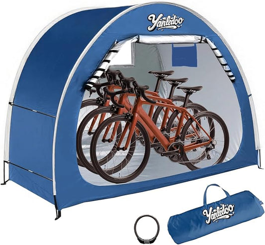 Bike Tent, Outdoor Portable Bike Storage Shed Tent, Bike Shed, Waterproof Bicycle Shelter with 210D Oxford Fabric, Bicycle Cover Fits 2-3 Bikes (Royal Blue)