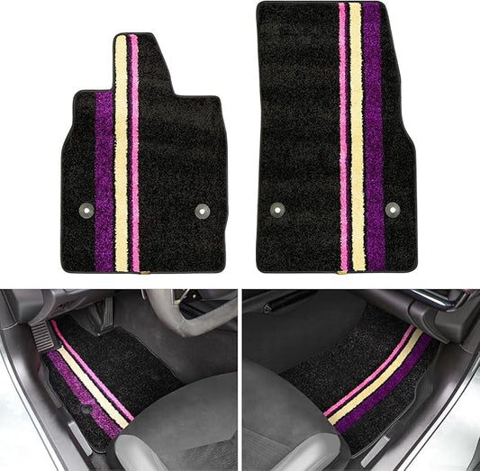 Black Floor Mats Protectors Floor Liners Compatible with for Corvette C8 Coupe 2020-2026 Accessories All Weather Anti-Scratch Wear-Resistant Floor Protection Carpet Foot Pad