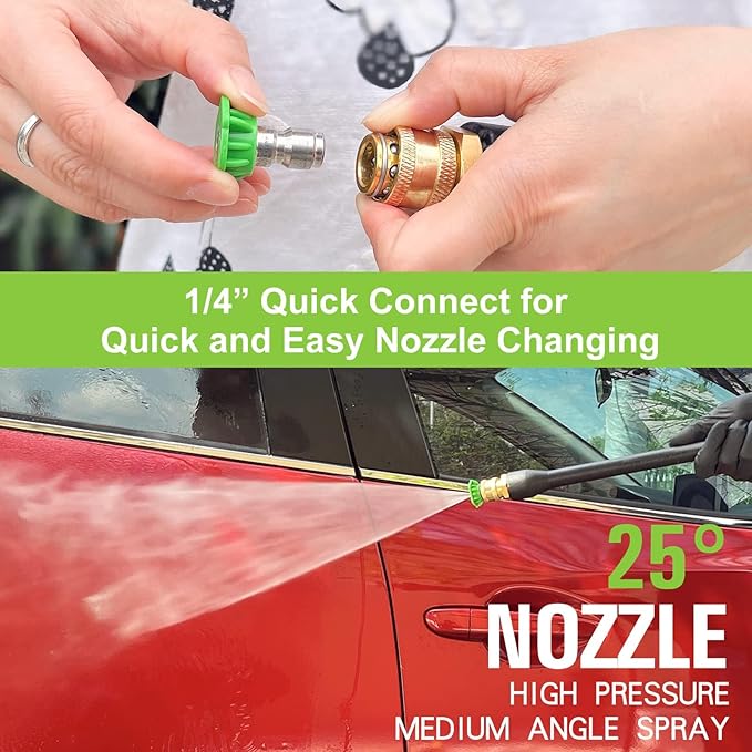 High Pressure Water Spray Gun Wand Jet Nozzle Tips & M22-15 Connector, Compatible with Some of Ryobi, Greenworks, Craftsman, Kar-cher, SunJoe, Westinghouse, LWQ Electric Pressure Washer Max 1900 PSI