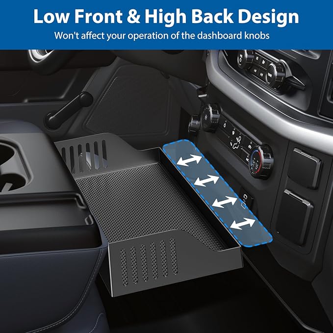 Highly Elastic Cargo Net for Pickup Truck Bed & All Metal Front Center Seat Headrest Organizer Compatible with 2011-2025 2026 Ford F150 F250 F350 F450 F550 F650
