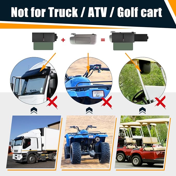 Veharvim 2 Pack Sun Visor Extender for Car with Zipper Slider (Driver + Passenger Side), Upgraded UV400 Car Sun Visor Extension with PC Lens and Side Sunshade, Anti-Glare, UV-Filtering