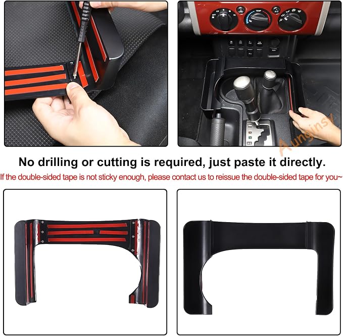 Aunginsy Car Center Console Gear Storage Box Fit Toyot@ FJ Cruiser 2007-2024 Car Gear Shift Both Side Storage Box Center Console Organizer Tray Armrest Multifunctional Storage Box Interior Accessories