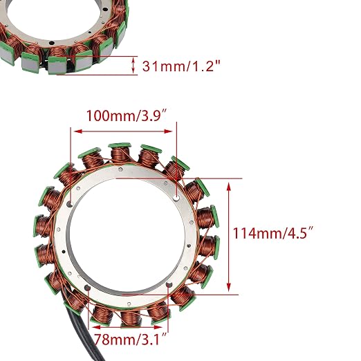 WOOSTAR 18 Coil 3 Wire Magneto Stator Replacement for 2004-2020 F150 2009-2020 Mercury LF150 OEM 63P-81410-00