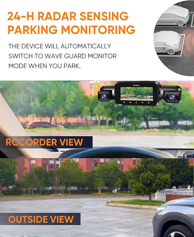 Neideso Type-C Hardwire Kit with Radar Detection, Suitable for N300/N300Pro/N700/N700Pro/N900/N900Ultra/Type-C Interface Dash Cam,12V-24V to 5V/2.5A, Low Voltage Protection, 24-Hour Parking Monitoring