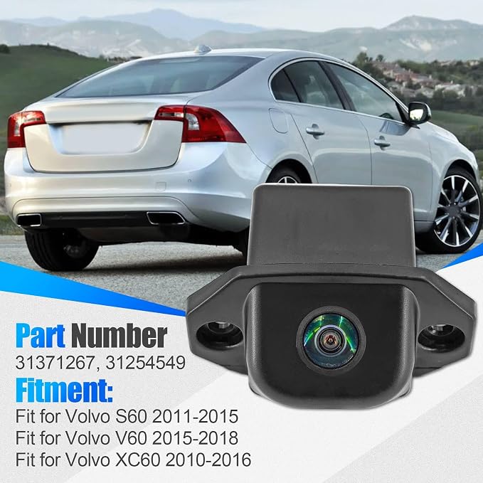 31371267 Rear View Back Up Assist Camera Fit for Volvo S60 2011-2015, 31254549 Backup Camera for Volvo V60 2015-2018 for XC60 2010-2016