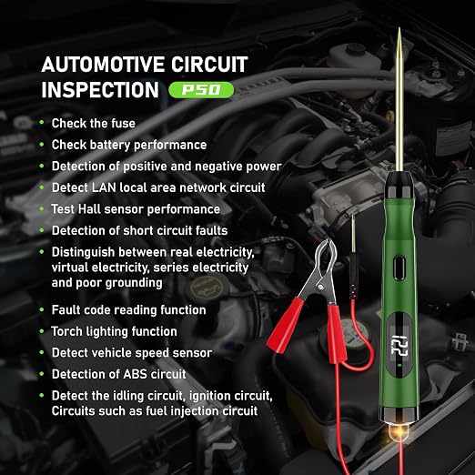 2023 Original Topdiag P50 Car Electrical Circuit Tester Power Probe for Automotive Inspection,Support Multiple Model(P50)