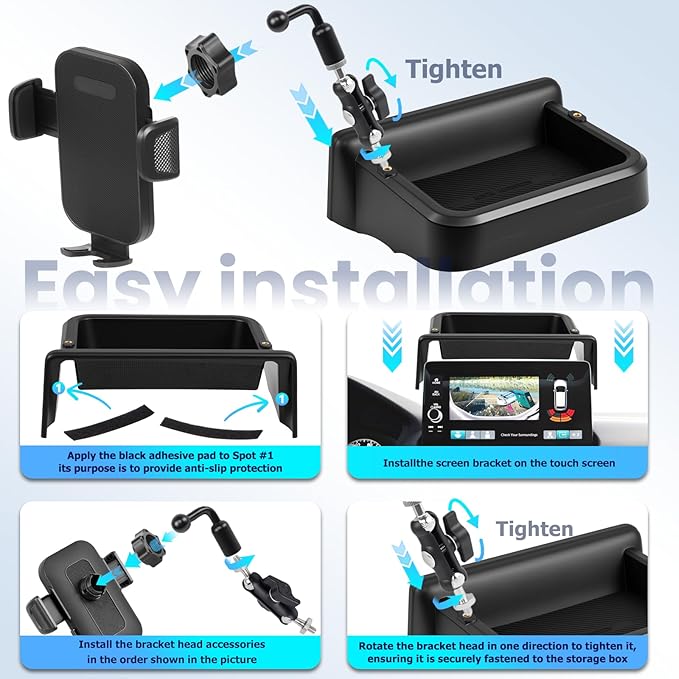 Car Phone Holder Fit for Honda CR-V HR-V 2023 2024 2025 2026 w/Dash Tray Storge Box Organizer-Cell Phone Mount for CRV HRV Accessories 7/9 inch Touch Screen 360 Degree Rotation