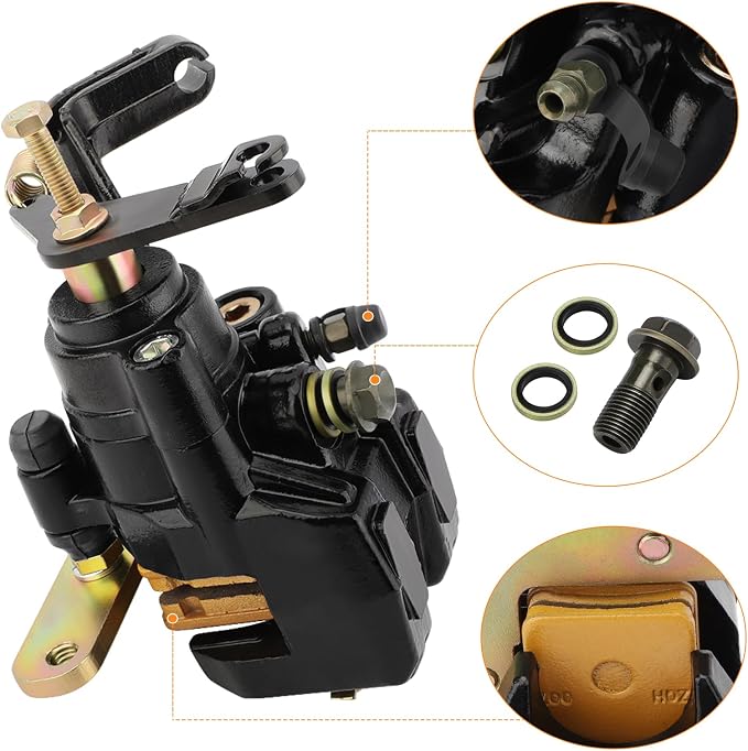 M MATI Rear Brake Caliper Master Cylinder Hose Assy for Yamaha 1995-2005 Wolverine 350 4x4 YFM350F 1UY-2580W-01-00 4KB-2583V-00-00 4KB-25874-00-00 2NL-25850-50-00