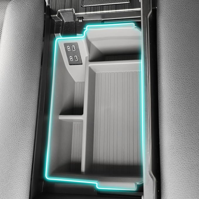 Compatible with 2026 Toyota Sienna accessories Center Console Organizer with Cup Holder, Lower Storage Box Accessory Lower Center Console Tray (Compatible with 2021-2026 Toyota Sienna, Gray)
